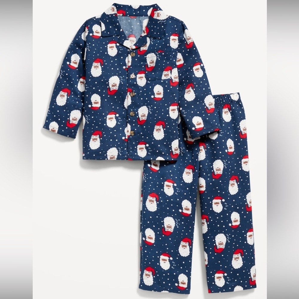 Kids Brown Santa Matching Pjs NWT
